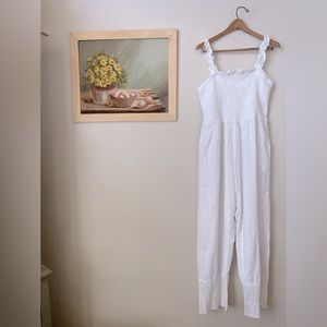Jessica Simpson white eyelet cotton romper 
Size XL
